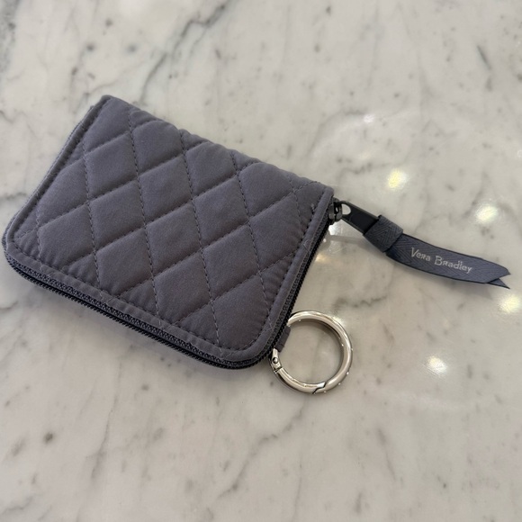 Vera Bradley Accessories - NEW Vera Bradley Gray Quilted Keychain Wallet Floral Interior